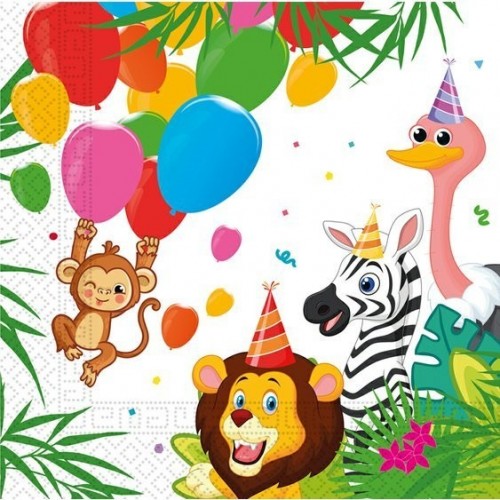   20 SERVILLETAS ANIMAL JUNGLA 33CM