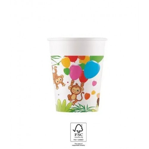   8 VASOS ANIMALES JUNGLA 200ML