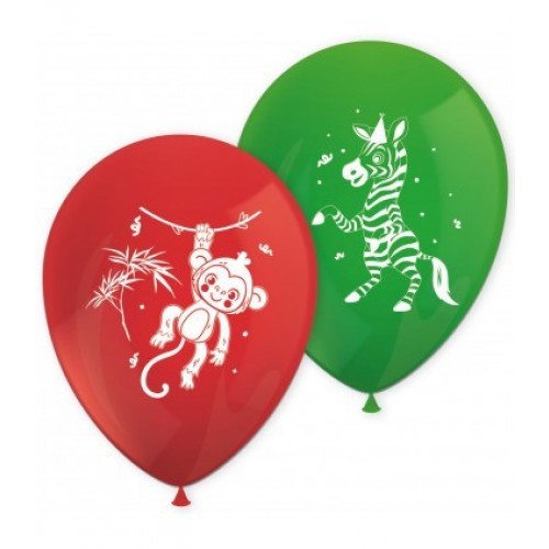   8 GLOBOS 11" ANIMALES JUNGLA