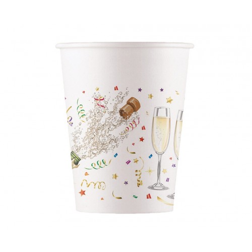   8 VASOS CARTON BOTELLA CHAMPA 200ML