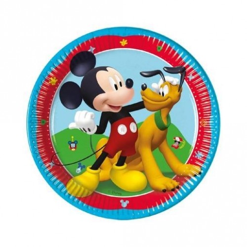   8 PLATOS CARTON MICKEY MOUSE 20CM