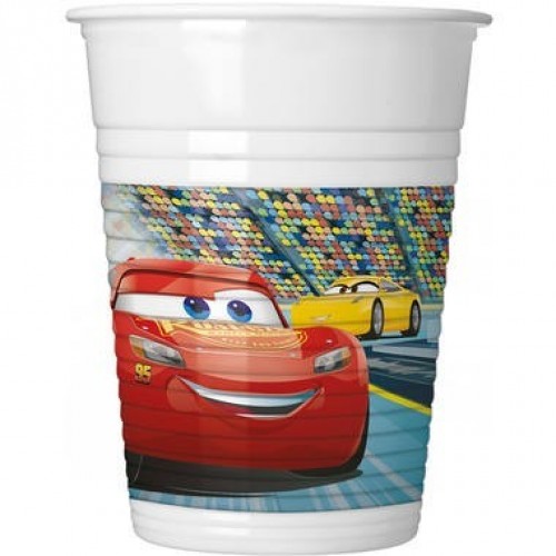   8 VASOS PL CARS 3 200ML