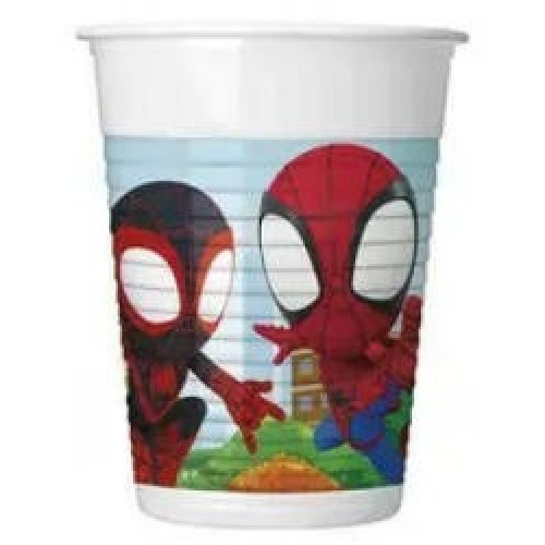   8 VASOS PL AMIGOS SPIDEY 200ML