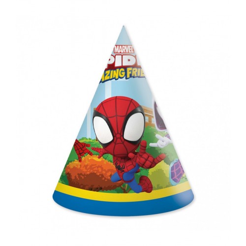   6 SOMBREROS CONO AMIGOS SPIDEY