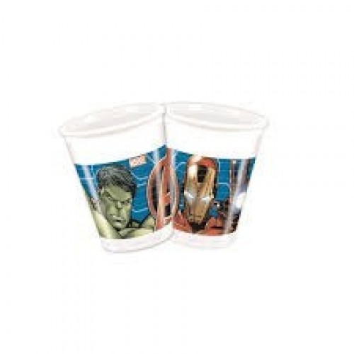  8 VASOS PL VENGADORES 200ML