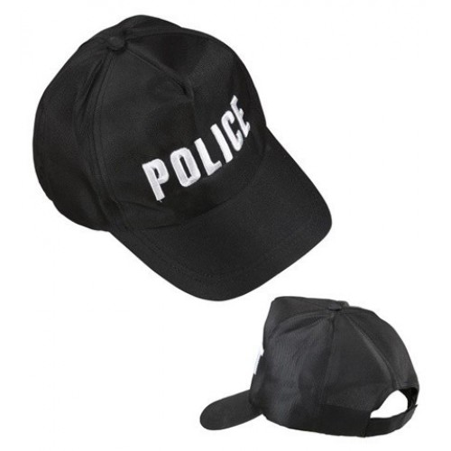 GORRA ADULTO CON VICERA POLICIA NEGRA