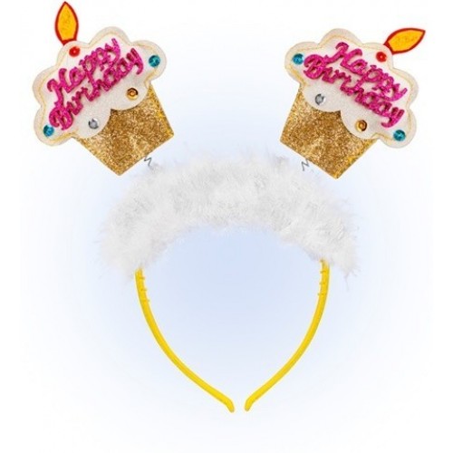 DIADEMA TARTA ORO C/PURP Y MARABU