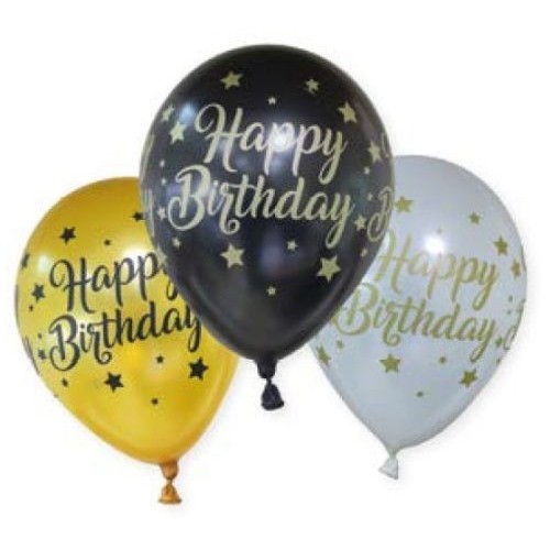 6 GLOBOS 11" HAPPY BIRTHDAY