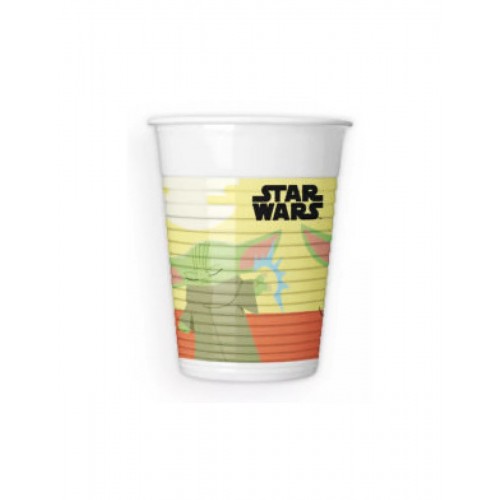   8 VASOS PL BABY YODA 200ML