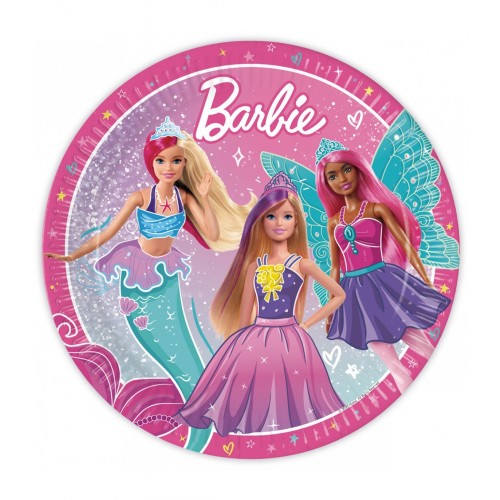   8 PLATOS CARTON BARBIE 23CM