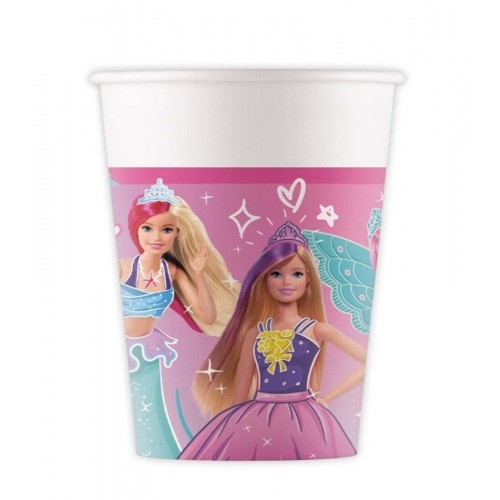   8 VASOS CARTON BARBIE 200ML