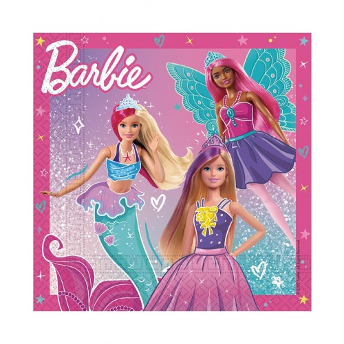   20 SERVILLETAS BARBIE 33CM