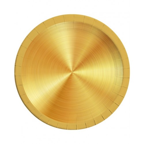   8 PLATOS CARTON ORO 23CM