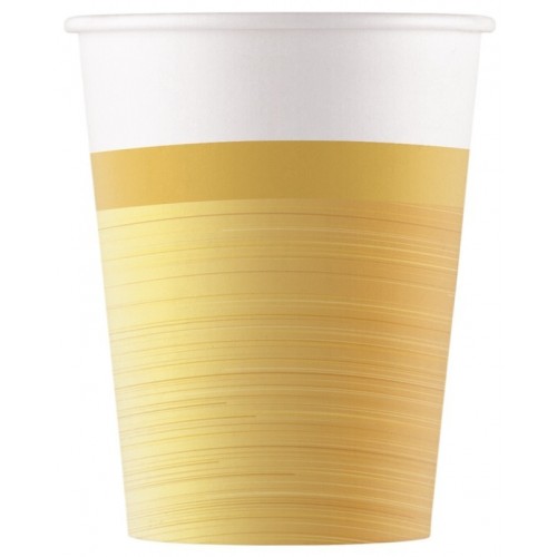  8 VASOS CARTON ORO 200ML