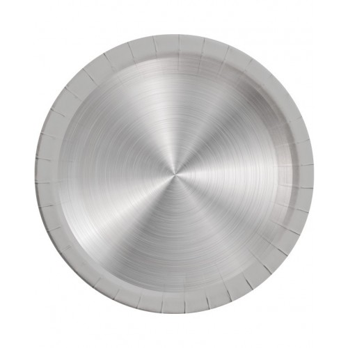   8 PLATOS CARTON PLATA 23CM