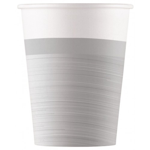   8 VASOS CARTON PLATA 200ML