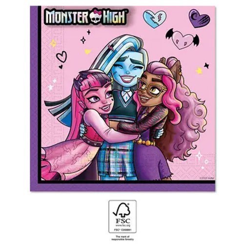   20 SERVILLETAS MONSTER HIGH 33CM