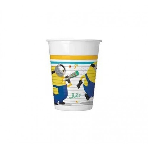   8 VASOS PL MINNION 200ML