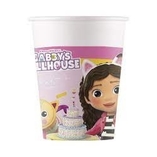   8 VASOS CARTON GABBYS DOLL 200ML