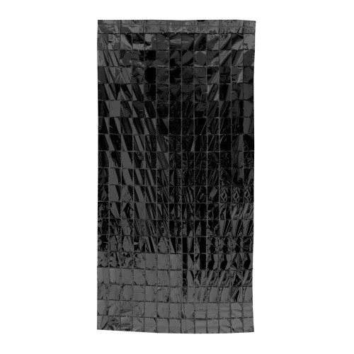 CORTINA METAL A CUADROS NEGRA 1X2MT