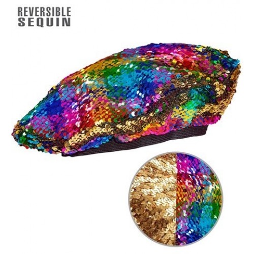 BOINA REVERSIBLE ORO/MULT LENTEJUELA