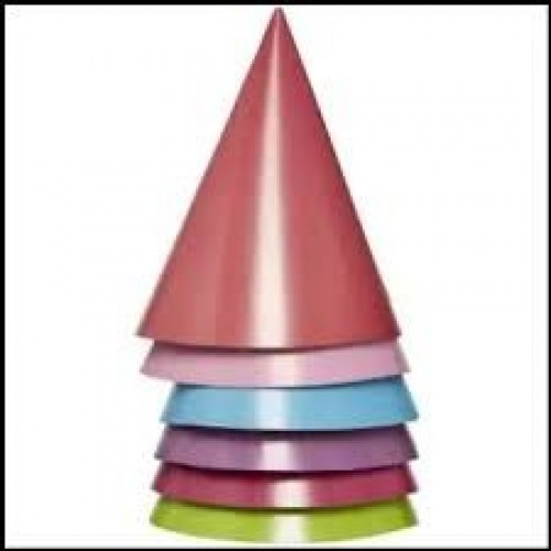   6 SOMBREROS CARTON SURTIDOS 17CM