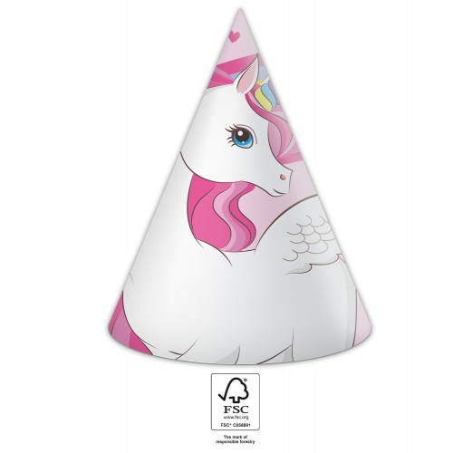   6 SOMBREROS CONO UNICORNIO