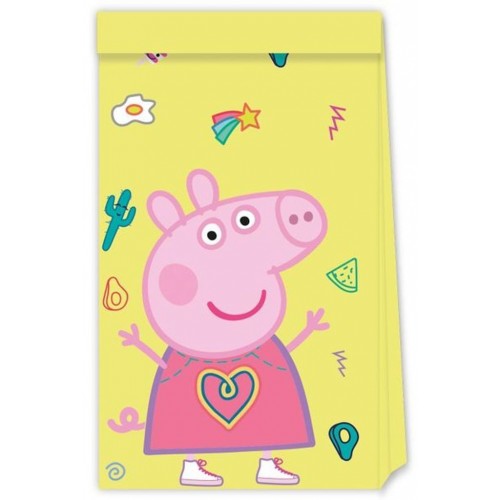   4 BOLSAS PAPEL PEPPA PIG 13X22CM
