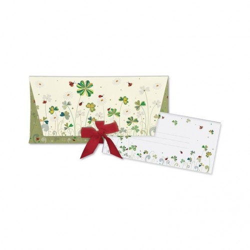 SOBRE REGALO LAZO TARJETA TREBOL 