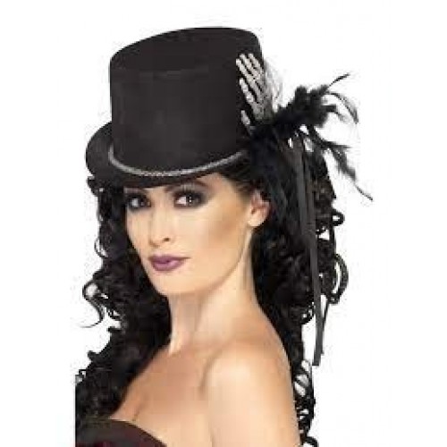 SOMBRERO COPA MANO ESQUELETO NEGRO