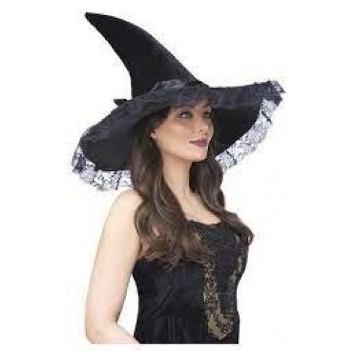 SOMBRERO ENCAJE NEGRO BRUJA