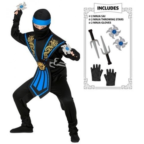 DISFRAZ 4A5AÑOS NINJA AZUL KOMBAT