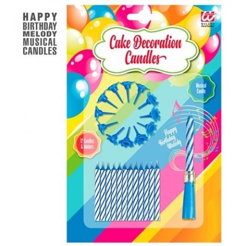 SET 12 VELAS C/SOPORTE 1VELA MUSICAL CEL