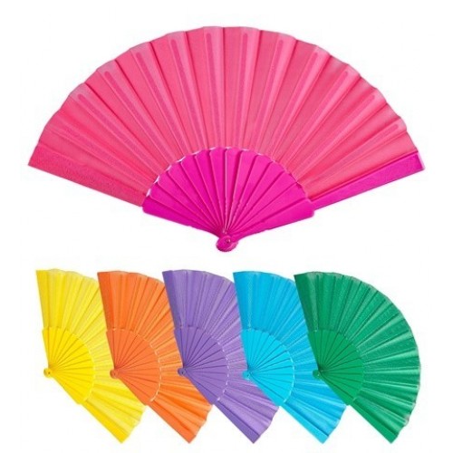 ABANICO PLASTICO COLORES SURT.23CM