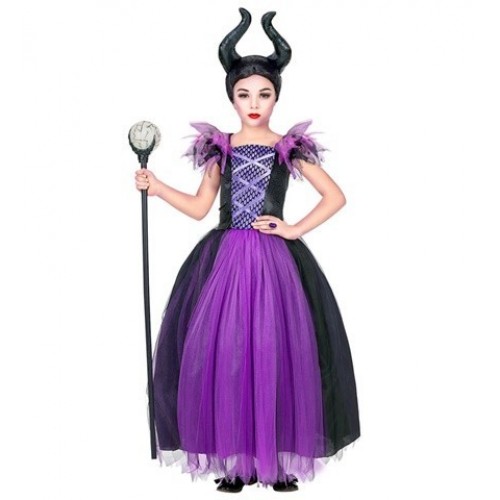 DISFRAZ 5A7AÑOS MALEFICA NEGRO/MALVA