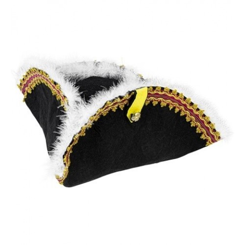 $ SOMBRERO TRES PICOS PIRATA CON MARABU