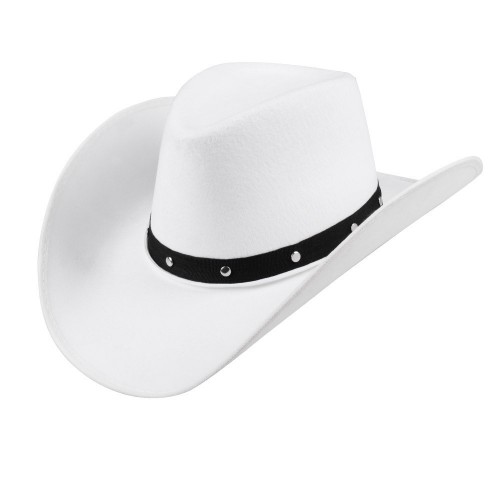 SOMBRERO VAQUERO BLANCO CINTA NEGRA