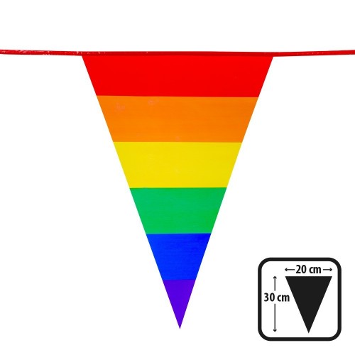   BANDERIN TRIANGULO ARCOIRIS 10MT