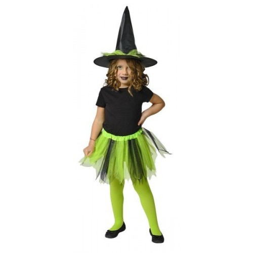 SET FALDA TUTU SOMBRERO LILA BRUJA