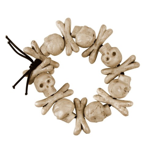 PULSERA PIRATA CALAVERAS CON HUESOS