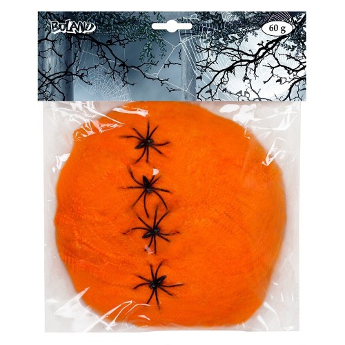 TELARAÑA CON 4 ARAÑAS NARANJA 60G
