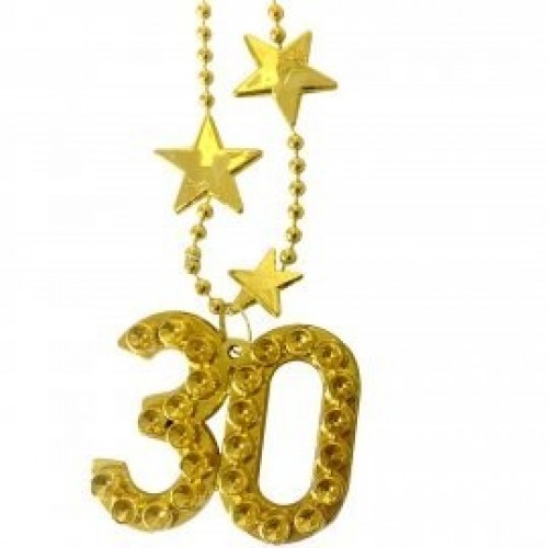  COLLAR 30 CUMPLEAÑOS METAL ORO