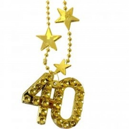   COLLAR 40 CUMPLEAÑOS METAL ORO