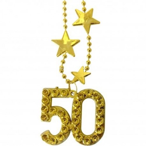   COLLAR 50 CUMPLEAÑOS METAL ORO