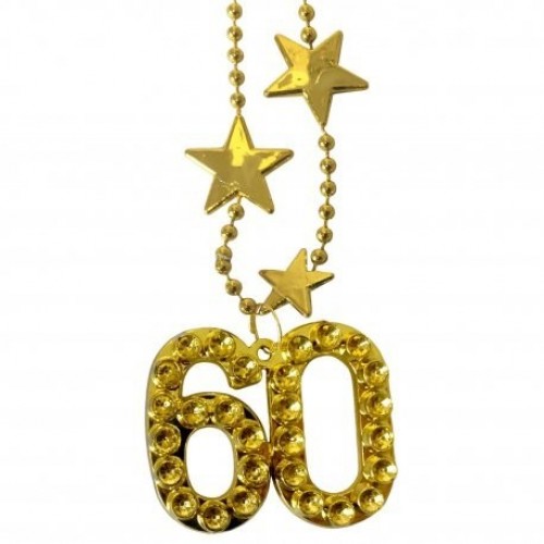  COLLAR 60 CUMPLEAÑOS METAL ORO
