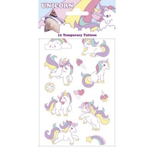   12 TATUAJE CALCOMANIAS UNICORNIO