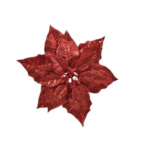 PASCUA C/TRABA ROJA GLITTER 23CM
