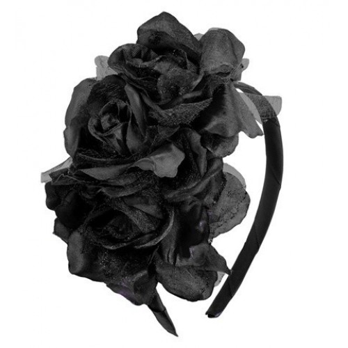 DIADEMA 3 ROSAS NEGRAS