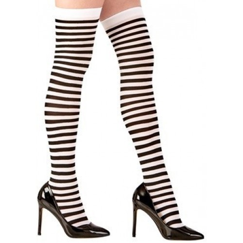 MEDIAS T-XL MUSLO RAYA BLANCA/NEGRO
