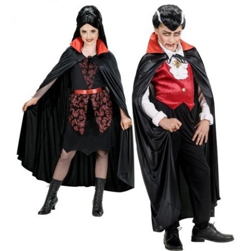 CAPAS NEGRA CON CUELLO DE RASO ROJO